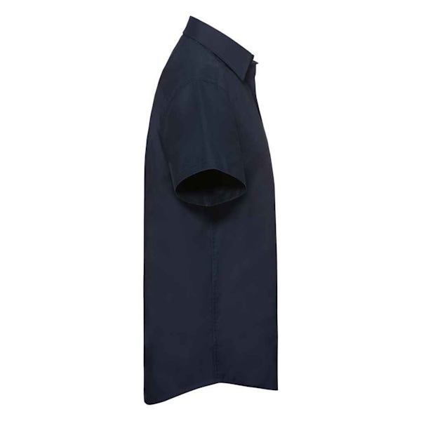 Russell Collection Herr Oxford Skräddarsydd Kortärmad Skjorta 16i Bright Navy 16in