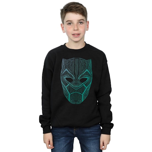 Marvel Boys Black Panther Tribal Mask Sweatshirt 9-11 år Bla Black 9-11 Years