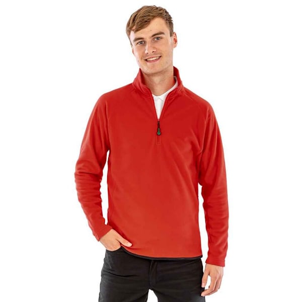 Result Äkta Återvunnen Herr Micro Zip Neck Fleece L Röd Red L