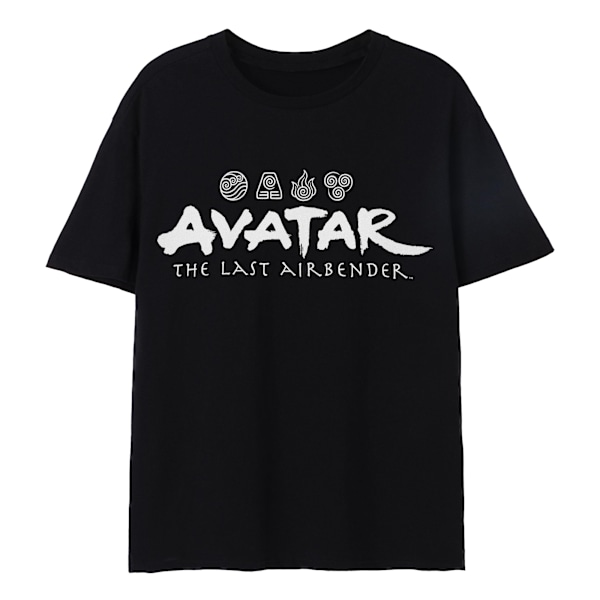 Avatar: The Last Airbender T-shirt för män med elementlogotyp, S, svart Black S