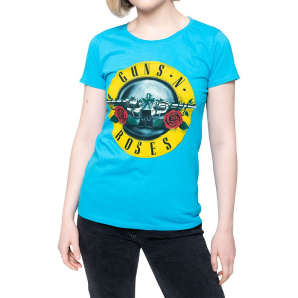Guns N Roses Dam/Dam Bullet Logo Skinny T-Shirt L Powder Powder Blue L