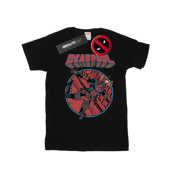 Marvel Dam/Ladies Deadpool Flying Cotton Boyfriend T-shirt X Black XL