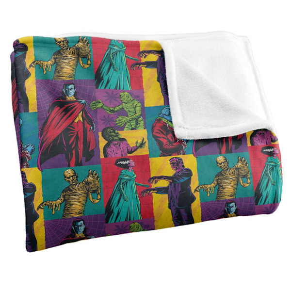Universal Monsters Collage Filt En Storlek Vit White One Size