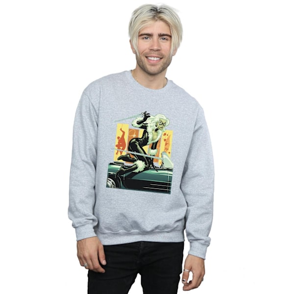 Marvel Herr Svart Katt Bil Sweatshirt S Sports Grå Sports Grey S