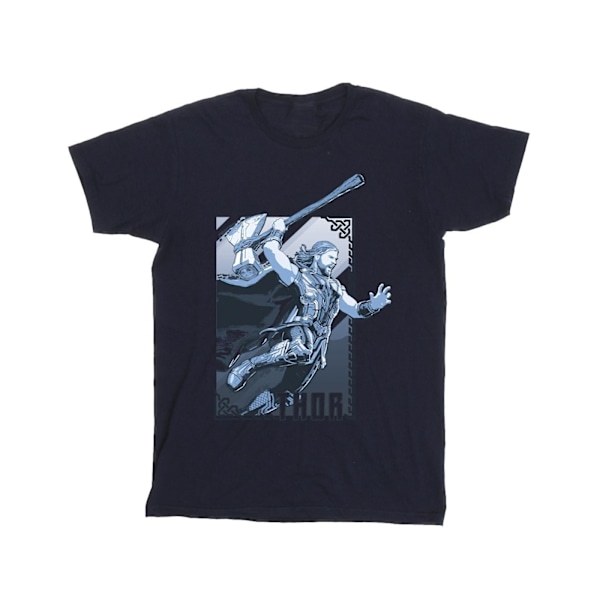 Marvel herr Thor Love And Thunder Attack T-shirt L marinblå Navy Blue L