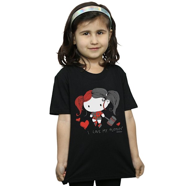 DC Comics Girls Justice League I Love My Puddin´ Bomull T-shirt Black 3-4 Years