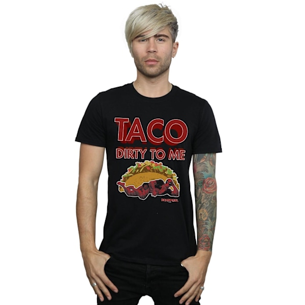 Marvel Mens Deadpool Taco Dirty To Me T-Shirt M Svart Black M