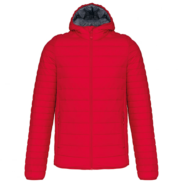 Kariban Herr Lättvikts Vadderad Jacka med Huva 3XL Röd Red 3XL