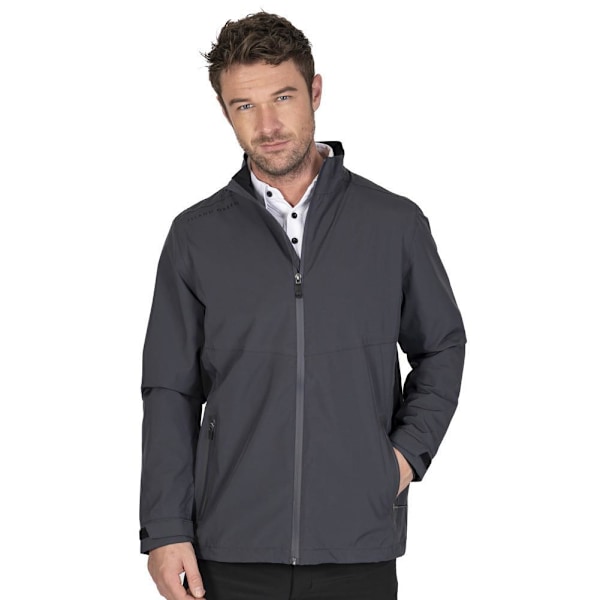 Island Green Herr Stretch Golf Vattentät Jacka L Charcoal/Bla Charcoal/Black L