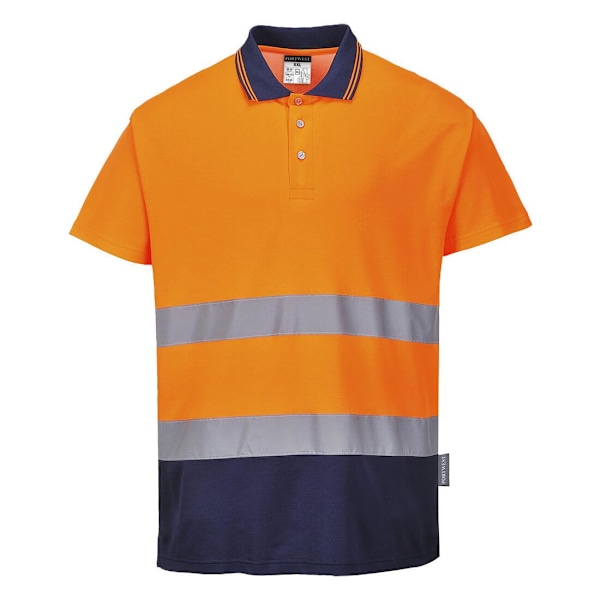 Portwest Herr Kontrast Hi-Vis Comfort Säkerhets Polo Shirt XL Oran Orange/Navy XL