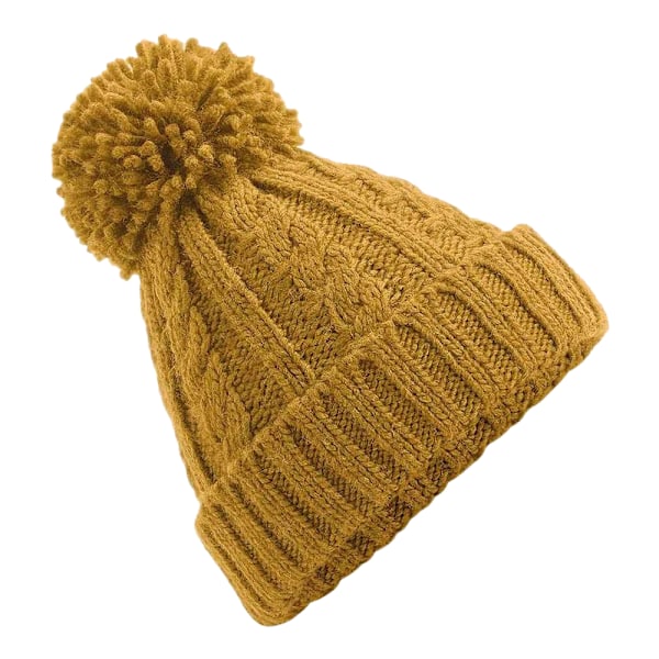 Beechfield Cable Knit Melange Beanie One Size Mustard Mustard One Size