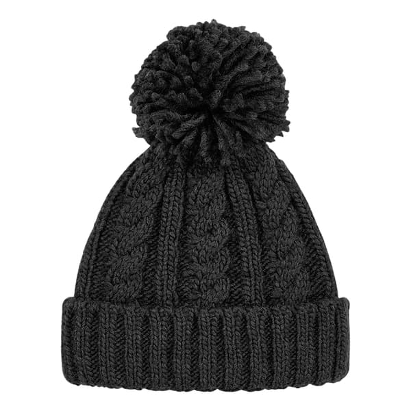 Beechfield Cable Knit Melange Beanie One Size Svart Black One Size