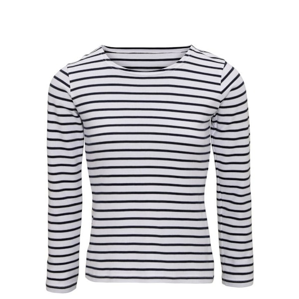 Asquith & Fox Dam/Damer Mariniere Coastal Långärmad T-shirt White/Navy M