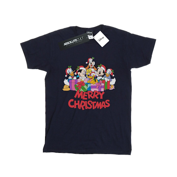 Disney Dam/Kvinnor Musse Pigg Och Vänner Jul Bomull Navy Blue M