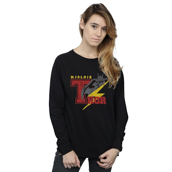 Marvel Dam/Kvinnor Thor Mjolnir Sweatshirt M Svart Black M