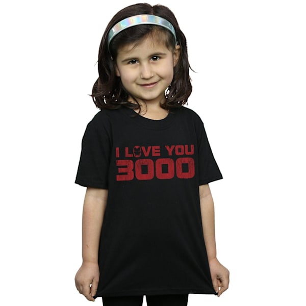 Marvel Flickor Avengers Endgame Jag Älskar Dig 3000 Distressed Bomull Black 7-8 Years
