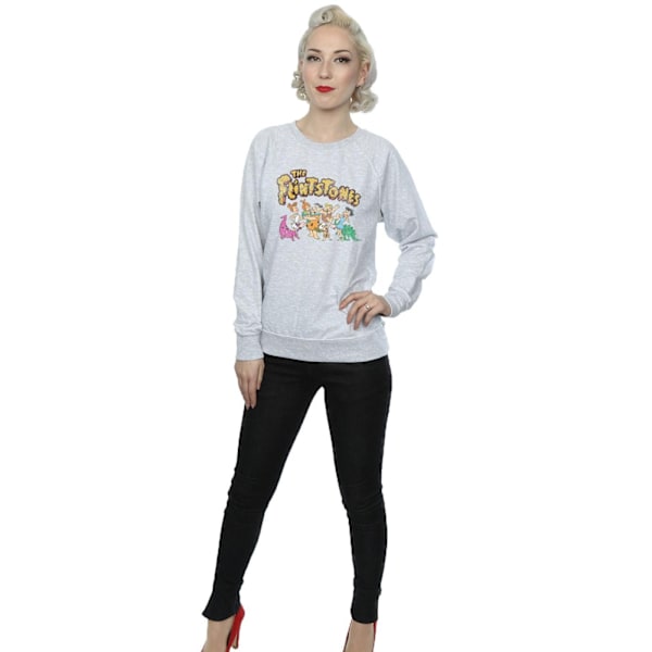 The Flintstones Dam/Damer Grupp Distressed Sweatshirt M Heather Grey Heather Grey M
