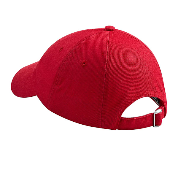 Beechfield Unisex Lågprofilerad Tung Bomullsborrkeps / Huvudbonad Classic Red One Size