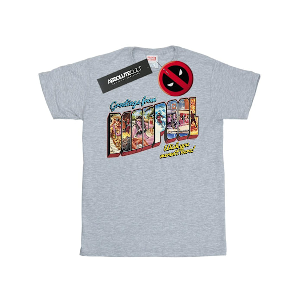 Marvel Womens/Ladies Deadpool Greetings Bomull Boyfriend T-Shir Sports Grey XXL