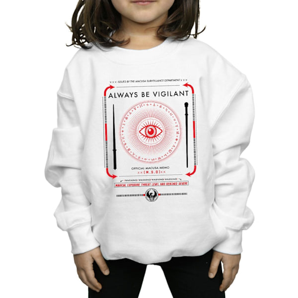 Fantastiska vidunder Girls Always Be Vigilant Sweatshirt 12-13 år White 12-13 Years