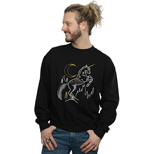 Harry Potter Herr Unicorn Line Art Sweatshirt 3XL Svart Black 3XL