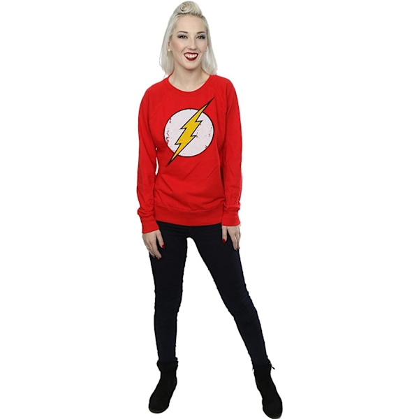 The Flash Dam/Damer Distressed Logo Bomullströja XXL R Red XXL