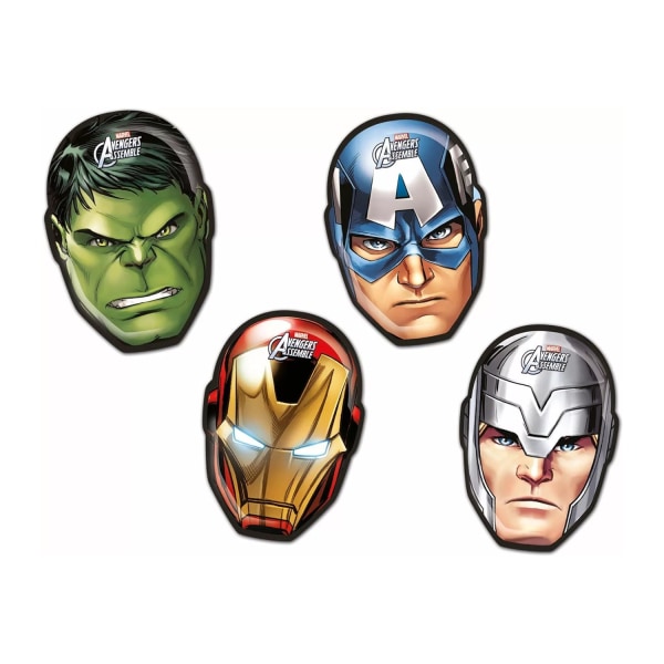 Avengers Montera ansiktsfesttallrikar (paket med 4) One Size Multic Multicoloured One Size