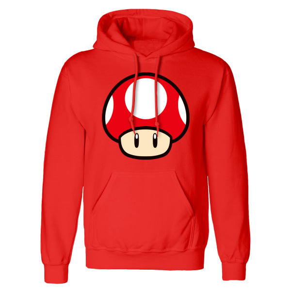 Super Mario Unisex Adult Power Up Mushroom Hoodie XXL Röd/Svart Red/Black/White XXL