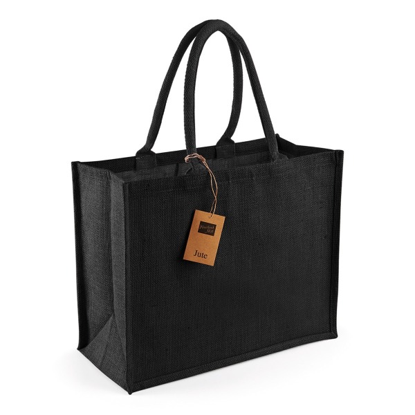 Westford Mill Classic Jute Shopper Bag (21 liter) (2-pack) Black/Black One Size
