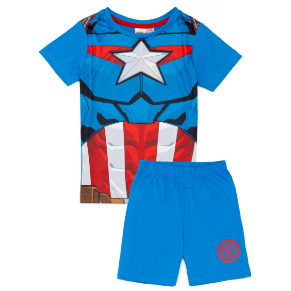 Captain America Boys Captain America Short Pyjamas Set 6-7 år Blue/Red 6-7 Years