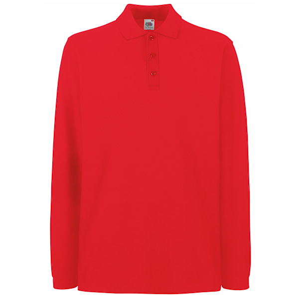 Fruit Of The Loom Premium Långärmad Poloskjorta Herr Röd Red L