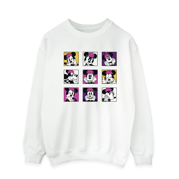 Disney Herr Minnie Mouse Squares Sweatshirt M Vit White M
