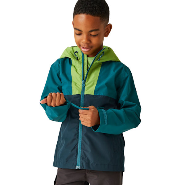 Regatta Barn/Barn Hanleigh Vattentät Jacka 14 År Piqu Piquant Green/Moroccan Blue/Navy 14 Years