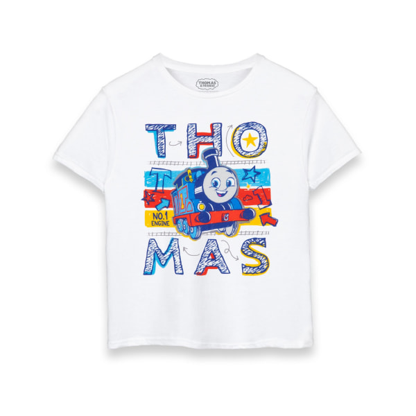 Thomas And Friends Childrens/Kids No.1 Engine T-Shirt 3-4 år White 3-4 Years