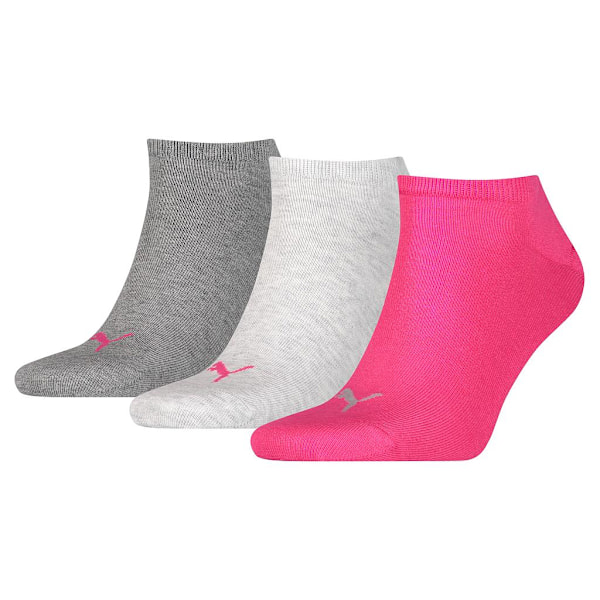 Puma Unisex Adult Invisible Socks (3-pack) 2.5 UK-5 UK Rosa/ Pink/Grey/Charcoal Grey 2.5 UK-5 UK