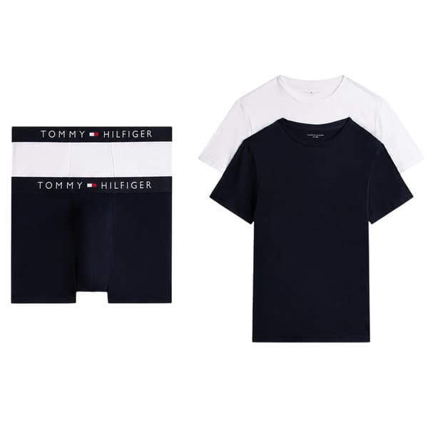 Tommy Hilfiger Herr Enfärgade Boxershorts (2-pack) M Vit/Marinblå White/Navy M