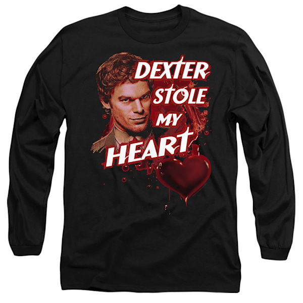 Dexter Unisex Vuxen Blodigt Hjärta T-Shirt XL Svart Black XL
