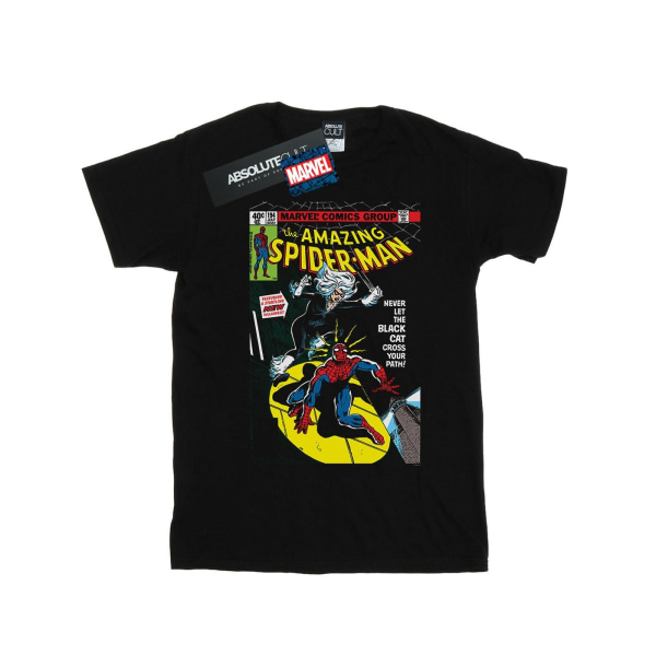 Marvel Girls Spider-Man Black Cat Cover bomull T-shirt 7-8 år Black 7-8 Years