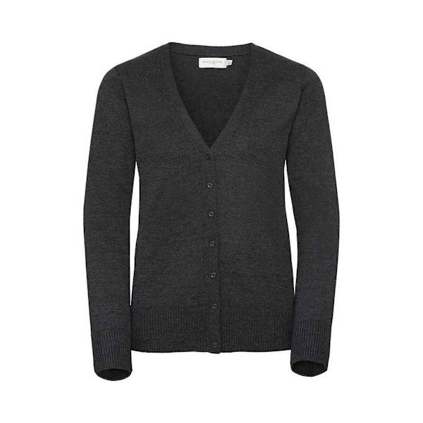 Russell Collection Dam/Damer Stickad V-ringad Kkofta 20 UK Charcoal Marl 20 UK