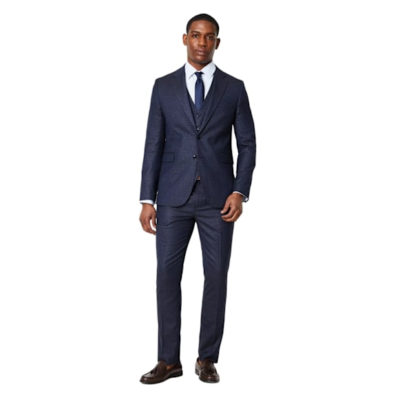 Burton Herr Slim Bröllopskostym Byxor Tonal Grid Check 30R Grå Grey 30R