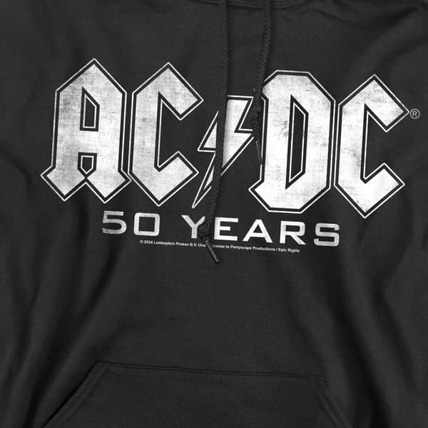AC/DC Herr 50 år Logotyp Huvtröja S Svart Black S