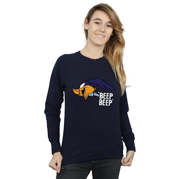 Looney Tunes Dam/Damer Beep Beep Road Runner Bomullströja Navy Blue XL