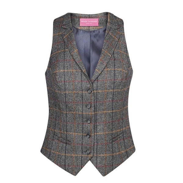 Brook Taverner Dam/Kvinnor Nashville Väst L Grå Brun C Grey Brown Check L