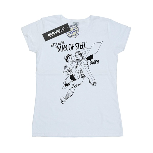 DC Comics Dam/Kvinnor Superman Steel Baby Bomull T-Shirt S Vit White S