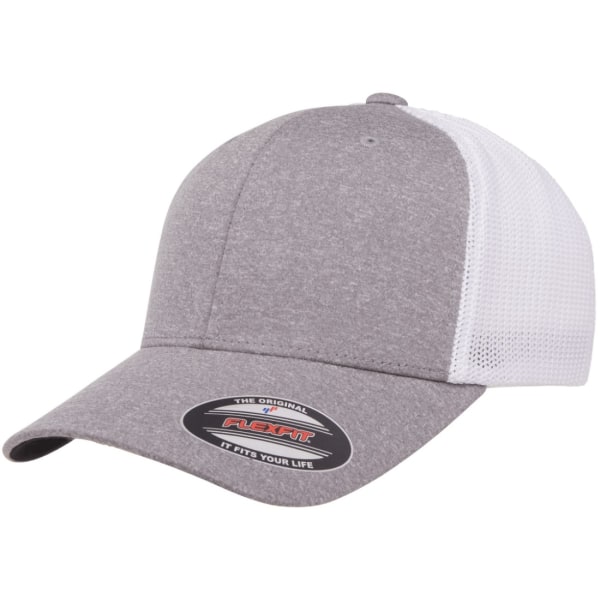 Flexfit By Yupoong Melange Mesh Trucker Cap One Size Heather/Wh Heather/White One Size