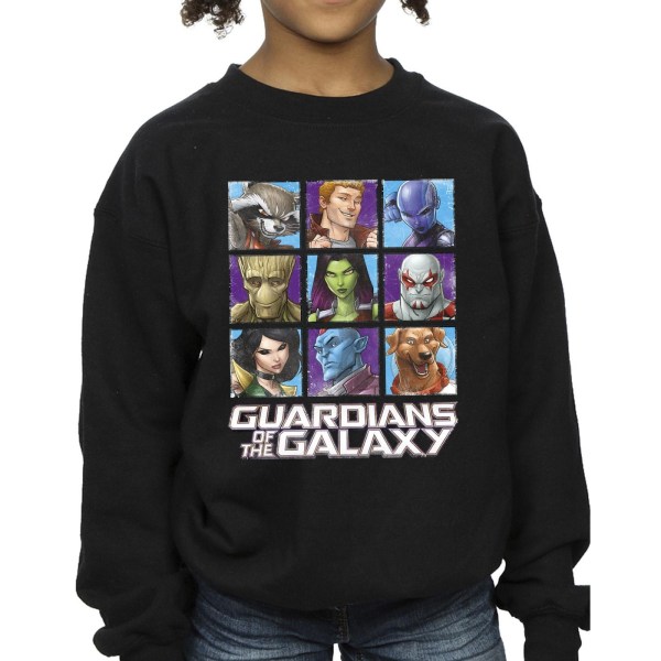 Guardians Of The Galaxy Girls Character Squares Sweatshirt 3-4 Black 3-4 Years