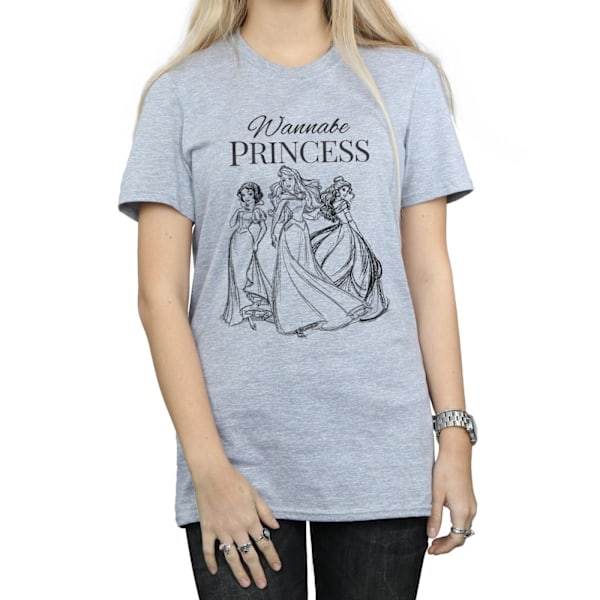 Disney Princess Womens/Ladies Wannabe Princess Bomull Boyfriend Sports Grey L