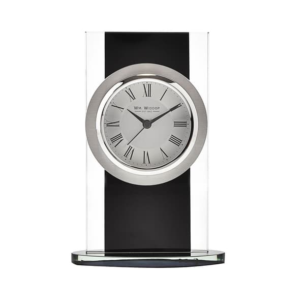 Wm.Widdop Svart & Klar Glas Mantel Klocka One Size Svart Black One Size