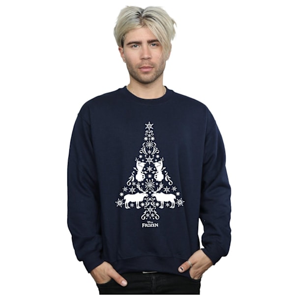 Disney Herr Frozen Julgran Sweatshirt 3XL Marinblå Navy Blue 3XL