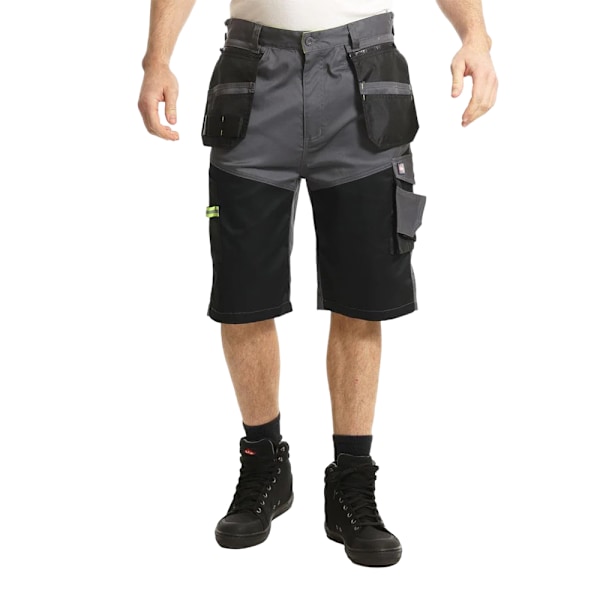 Lee Cooper Stretch Hi-Vis Cargo Shorts för Herr 36R Grå/Svart Grey/Black 36R